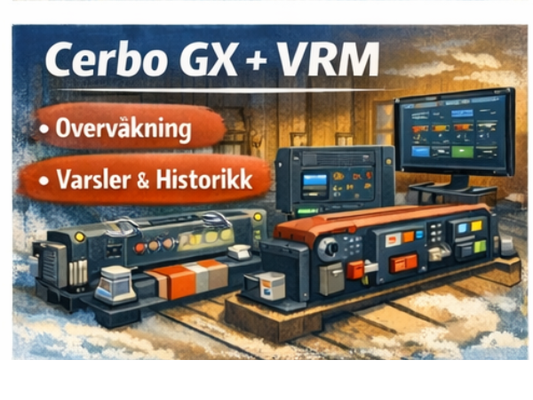 Cerbo GX + VRM: full kontroll på hyttestrømmen med varsler og historikk