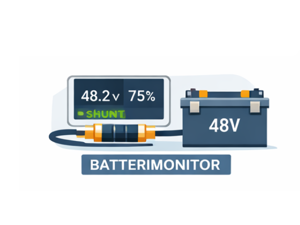 Måling og monitorering i 48V solcelleanlegg: shunt, batterimonitor og BMS