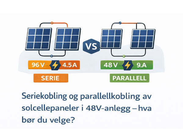 Seriekobling og parallellkobling av solcellepaneler i 48V-anlegg – hva bør du velge?