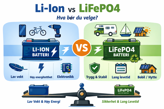 Li-Ion eller LiFePO4 – hva bør du velge i et litiumbatteri?